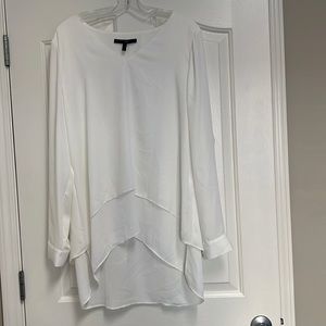 White House Black-Market white tunic layered long sleeve size extra large